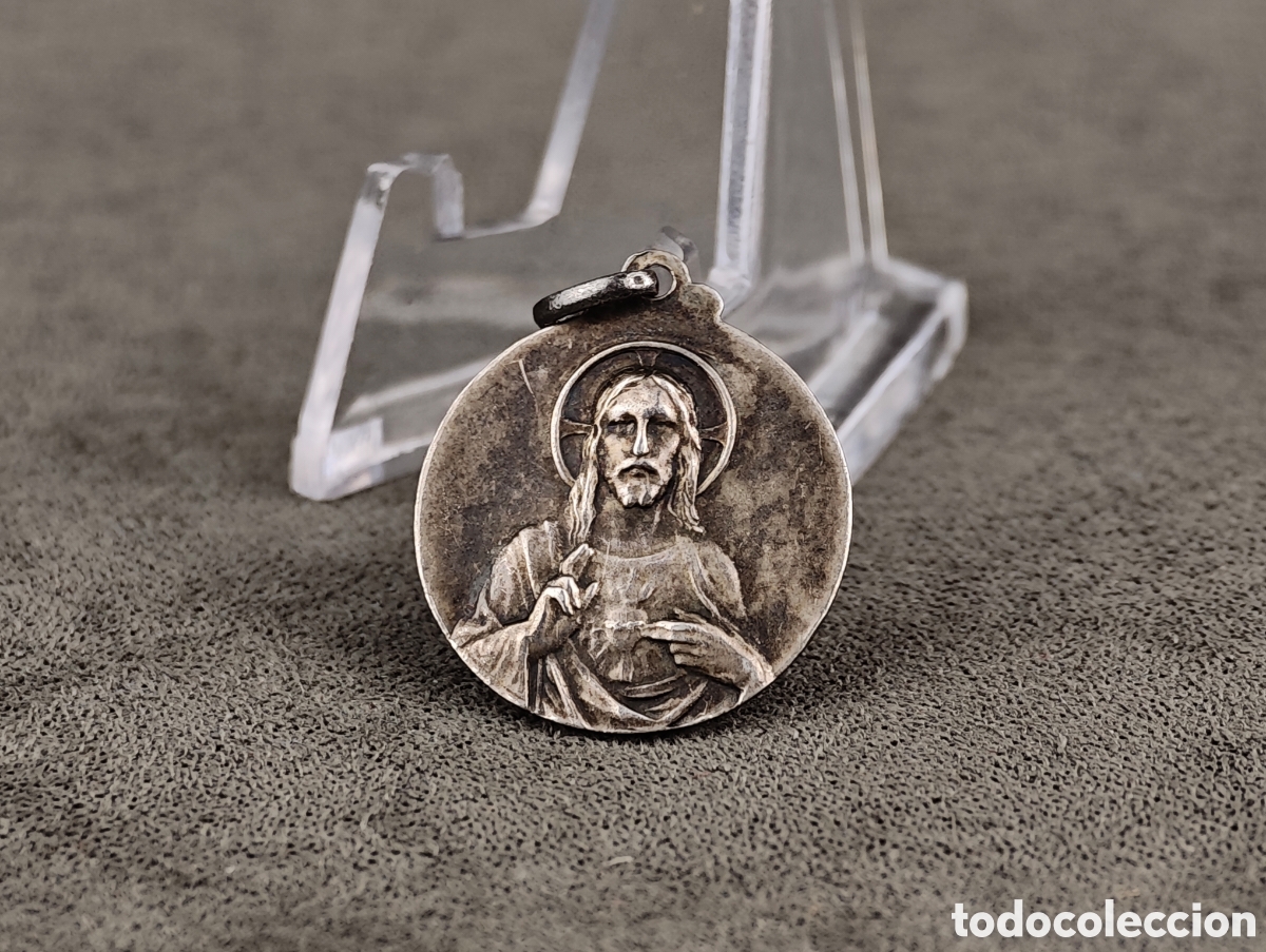 Antig&uuml;edades: Antigua Medalla Religiosa de Plata - Foto 4
