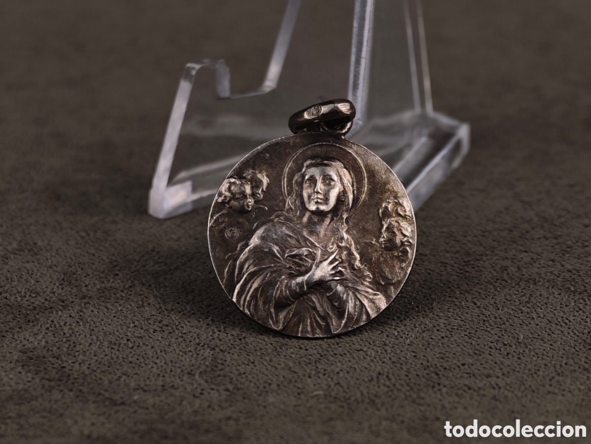Antig&uuml;edades: Antigua Medalla Religiosa de Plata - Foto 2