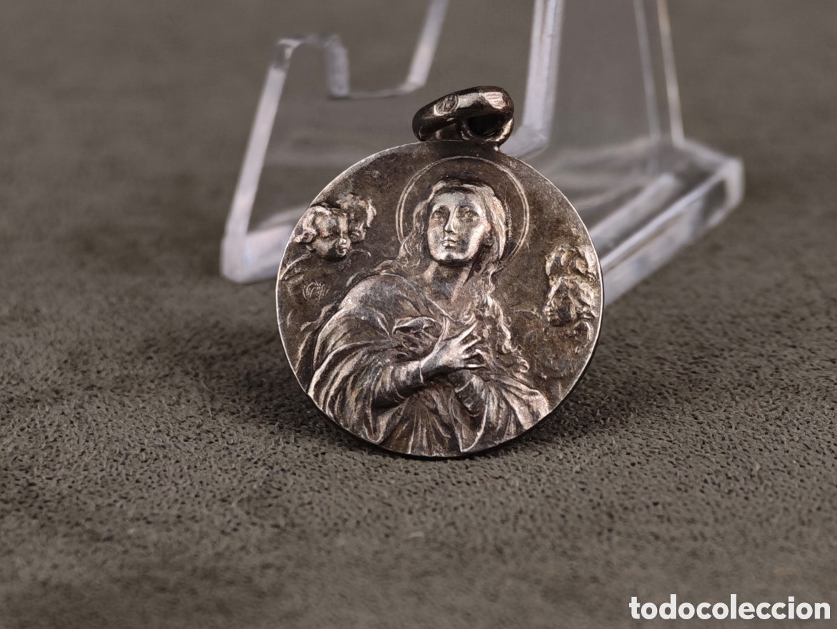 Antig&uuml;edades: Antigua Medalla Religiosa de Plata - Foto 3