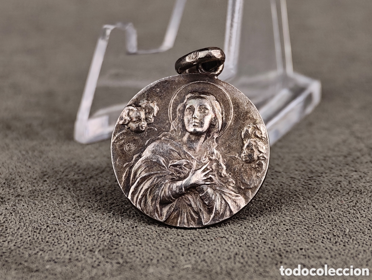 Antig&uuml;edades: Antigua Medalla Religiosa de Plata - Foto 4