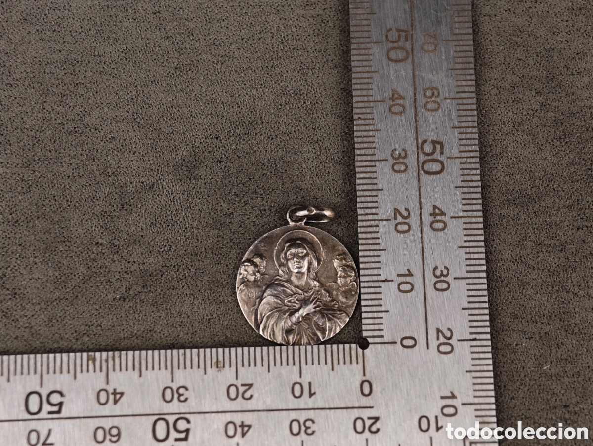 Antig&uuml;edades: Antigua Medalla Religiosa de Plata - Foto 7