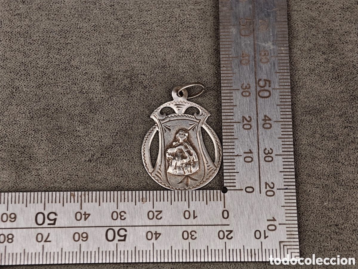 Antig&uuml;edades: Antigua Medalla Religiosa de Plata - Foto 7