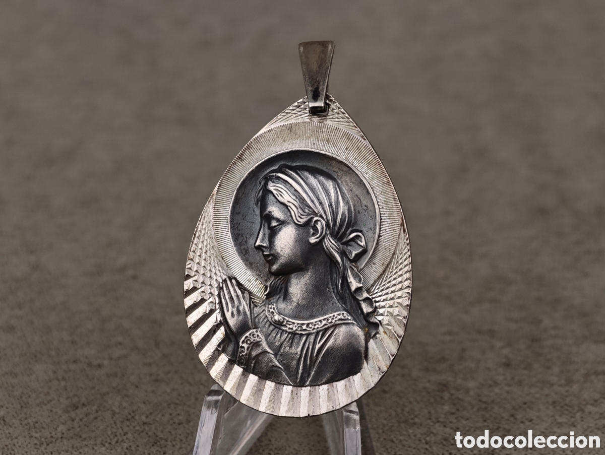 Antig&uuml;edades: Antigua Medalla Religiosa de Plata - Foto 4