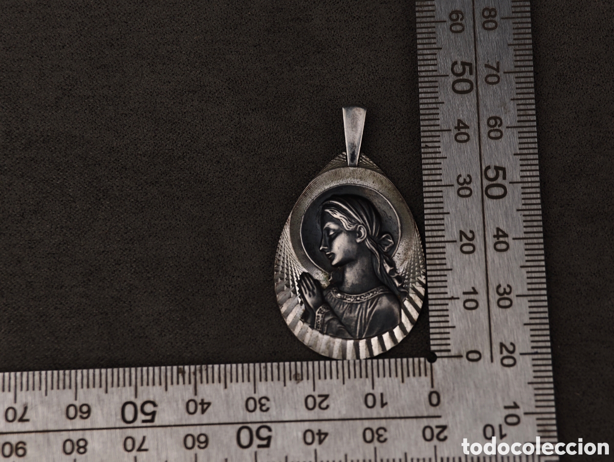 Antig&uuml;edades: Antigua Medalla Religiosa de Plata - Foto 10