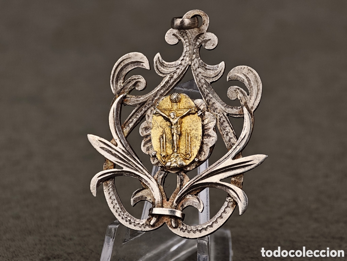 Antig&uuml;edades: Antigua Medalla Religiosa de Plata - Foto 4