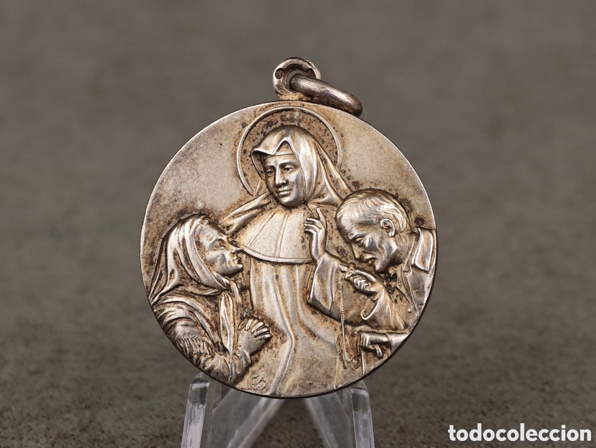 Antig&uuml;edades: Antigua Medalla Religiosa de Plata - Foto 2