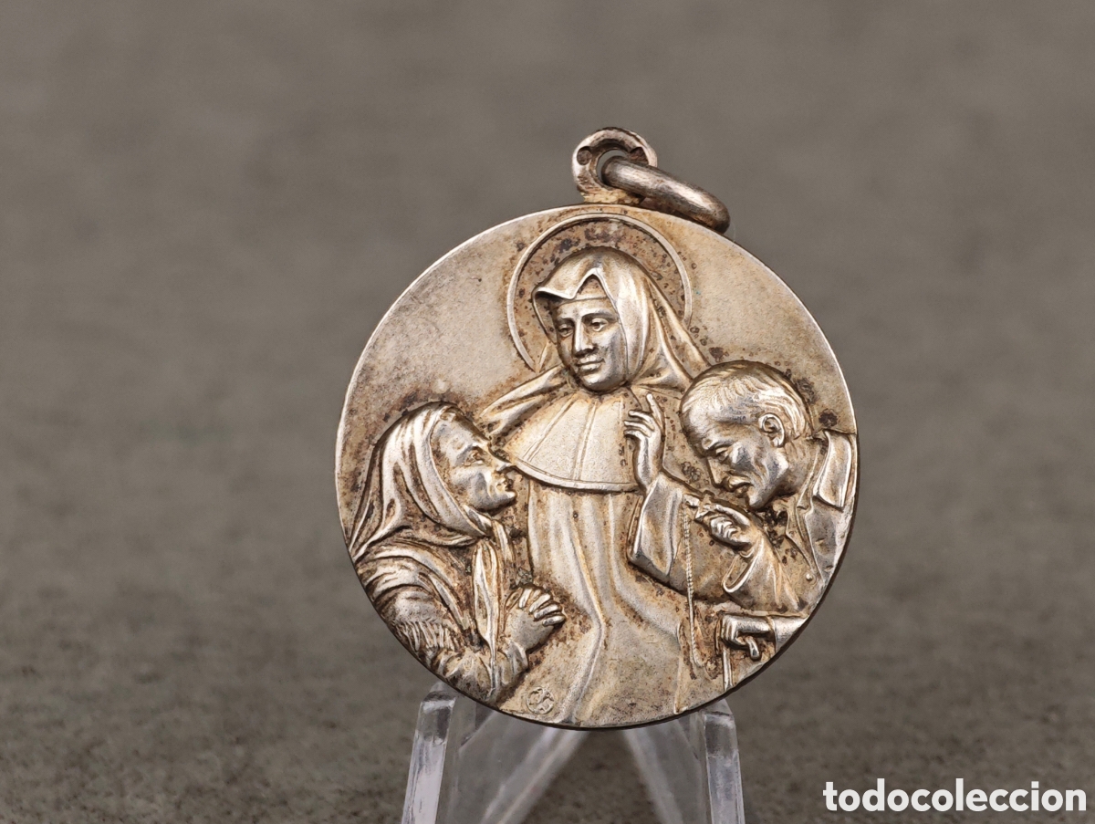 Antig&uuml;edades: Antigua Medalla Religiosa de Plata - Foto 3