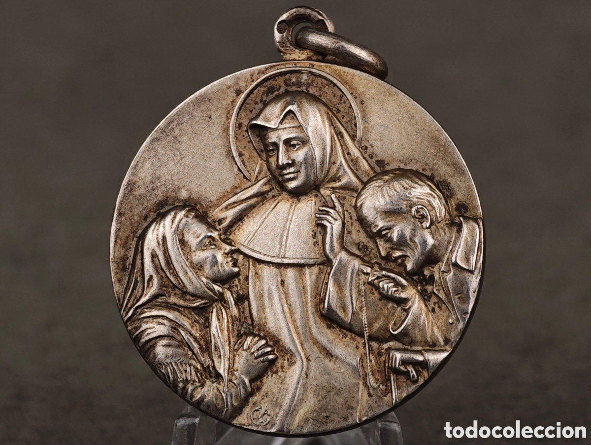 Antig&uuml;edades: Antigua Medalla Religiosa de Plata - Foto 5