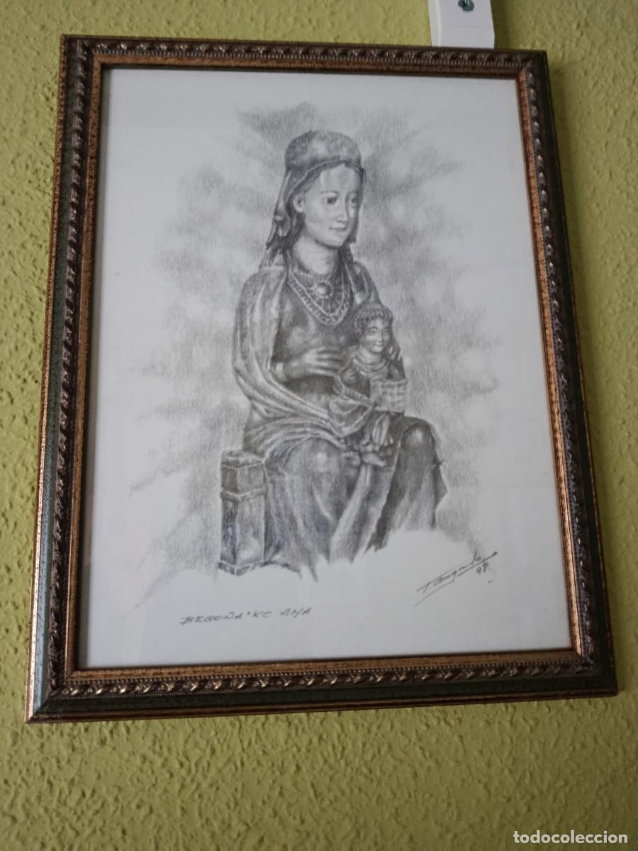 Antig&uuml;edades: CUADRO CON LAMINA DE VIRGEN DE BEGO&Ntilde;A - Foto 1
