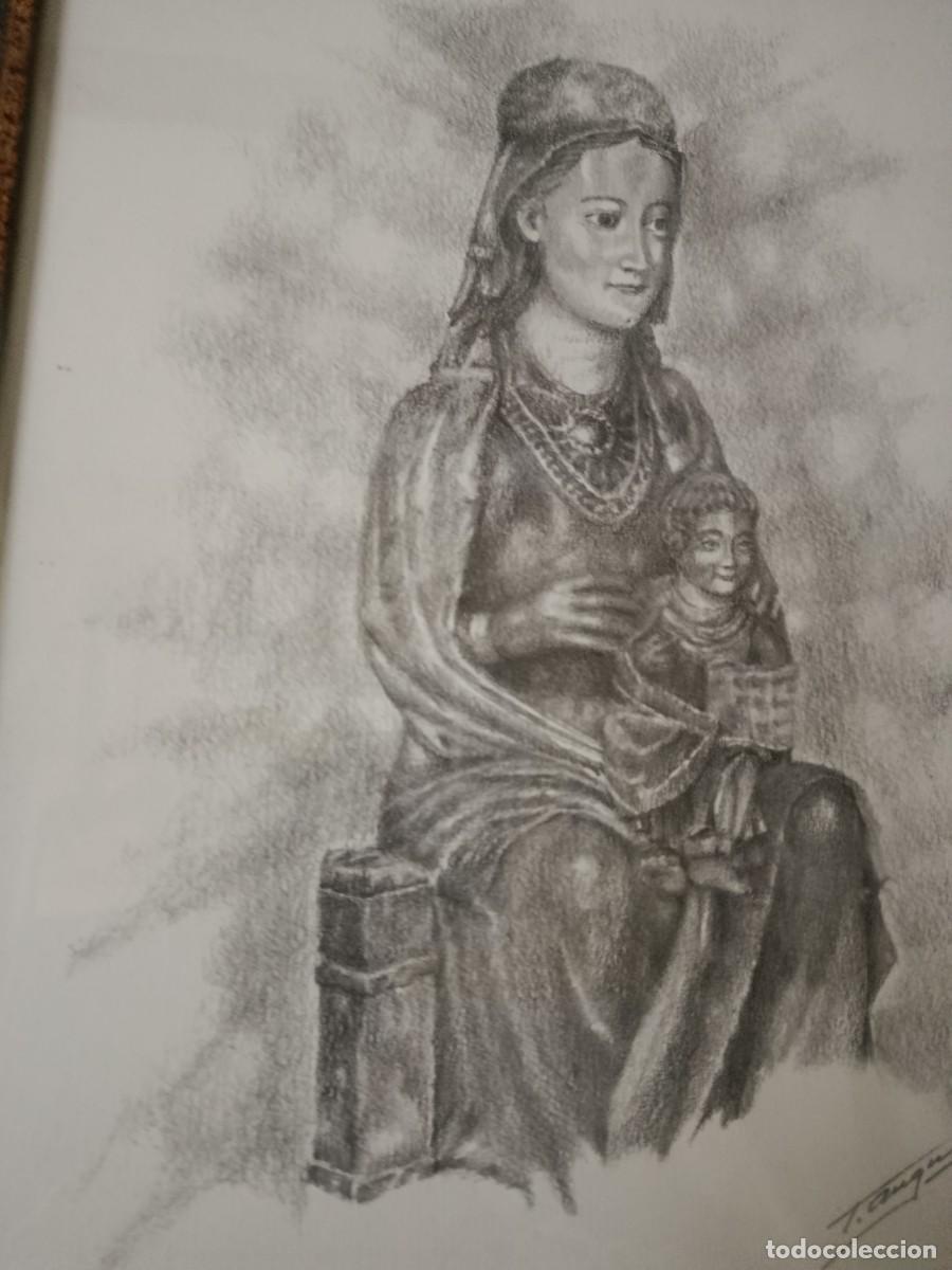 Antig&uuml;edades: CUADRO CON LAMINA DE VIRGEN DE BEGO&Ntilde;A - Foto 2