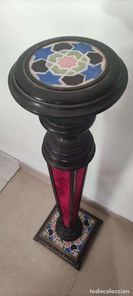 Antig&uuml;edades: PEDESTALES DE MADERA ANTIGUOS - Foto 2