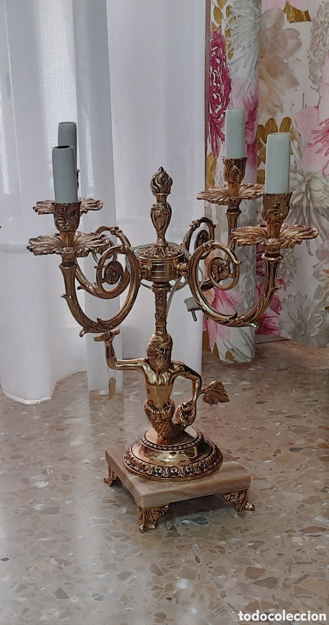 Antig&uuml;edades: Candelabros el&eacute;ctricos de bronce - Foto 6