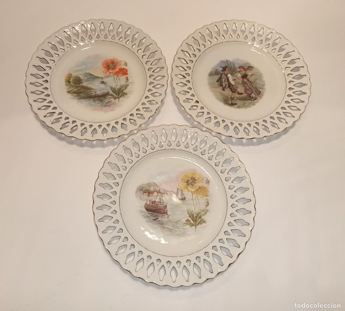 Antig&uuml;edades: 3 PLATOS TROQUELADOS - Foto 1