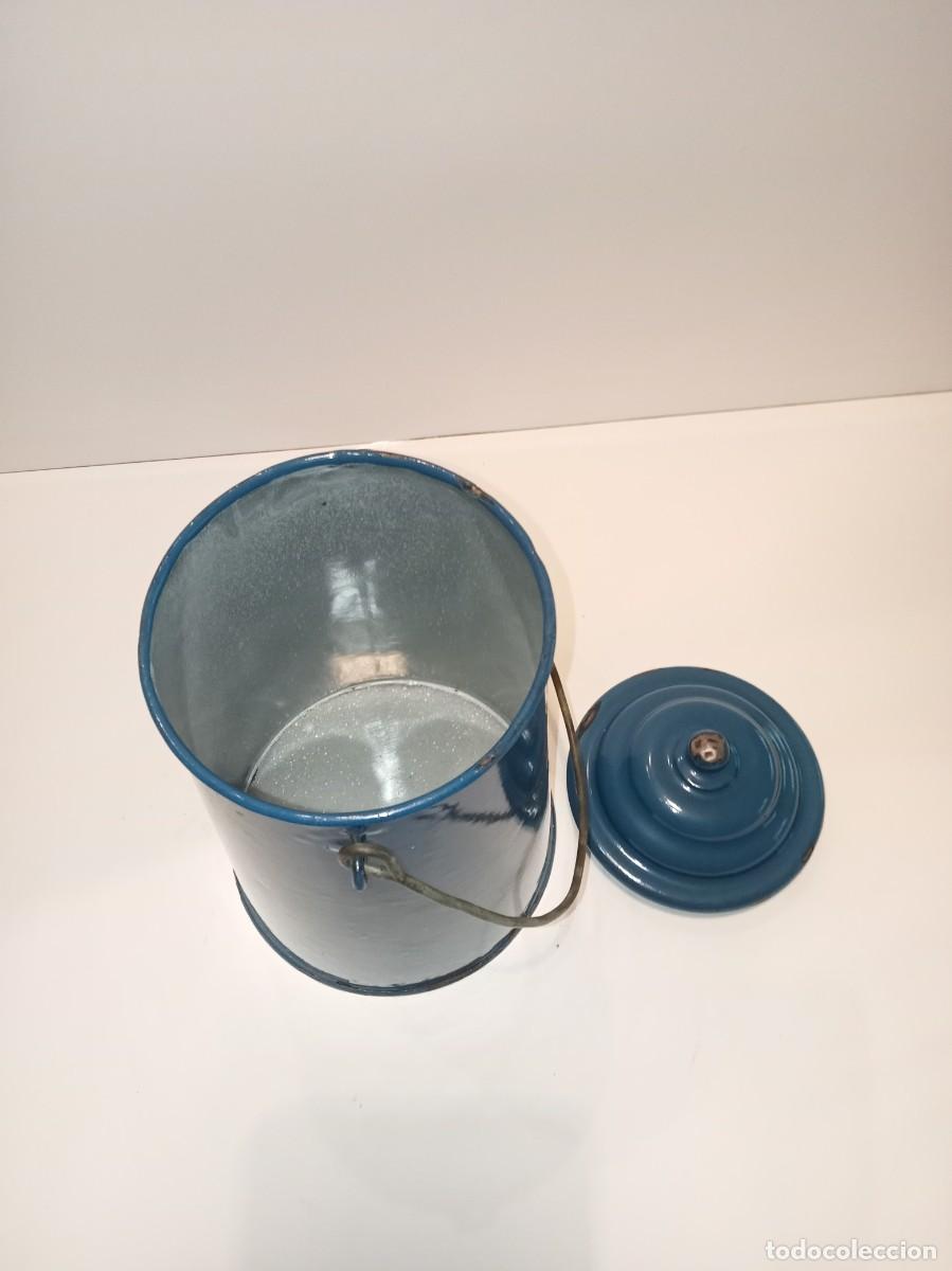 Antig&uuml;edades: LECHERA ESMALTADA AZUL - ANTIGUA - Foto 3