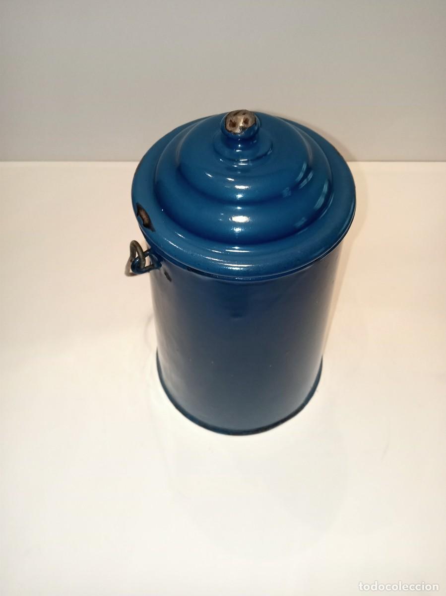 Antig&uuml;edades: LECHERA ESMALTADA AZUL - ANTIGUA - Foto 5