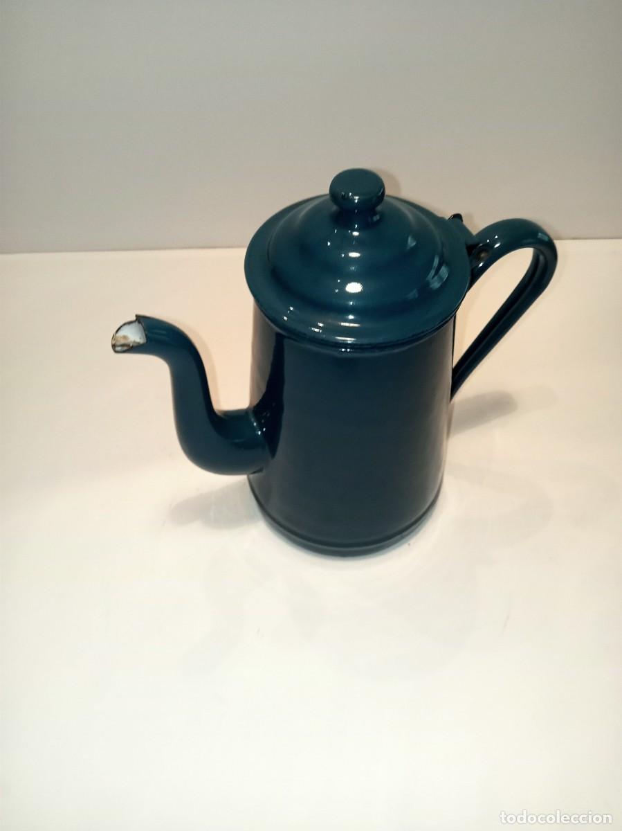 Antig&uuml;edades: CAFETERA ESMALTADA AZUL - ANTIGUA - Foto 2