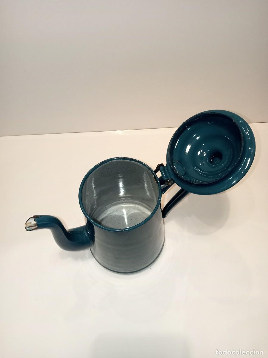 Antig&uuml;edades: CAFETERA ESMALTADA AZUL - ANTIGUA - Foto 3