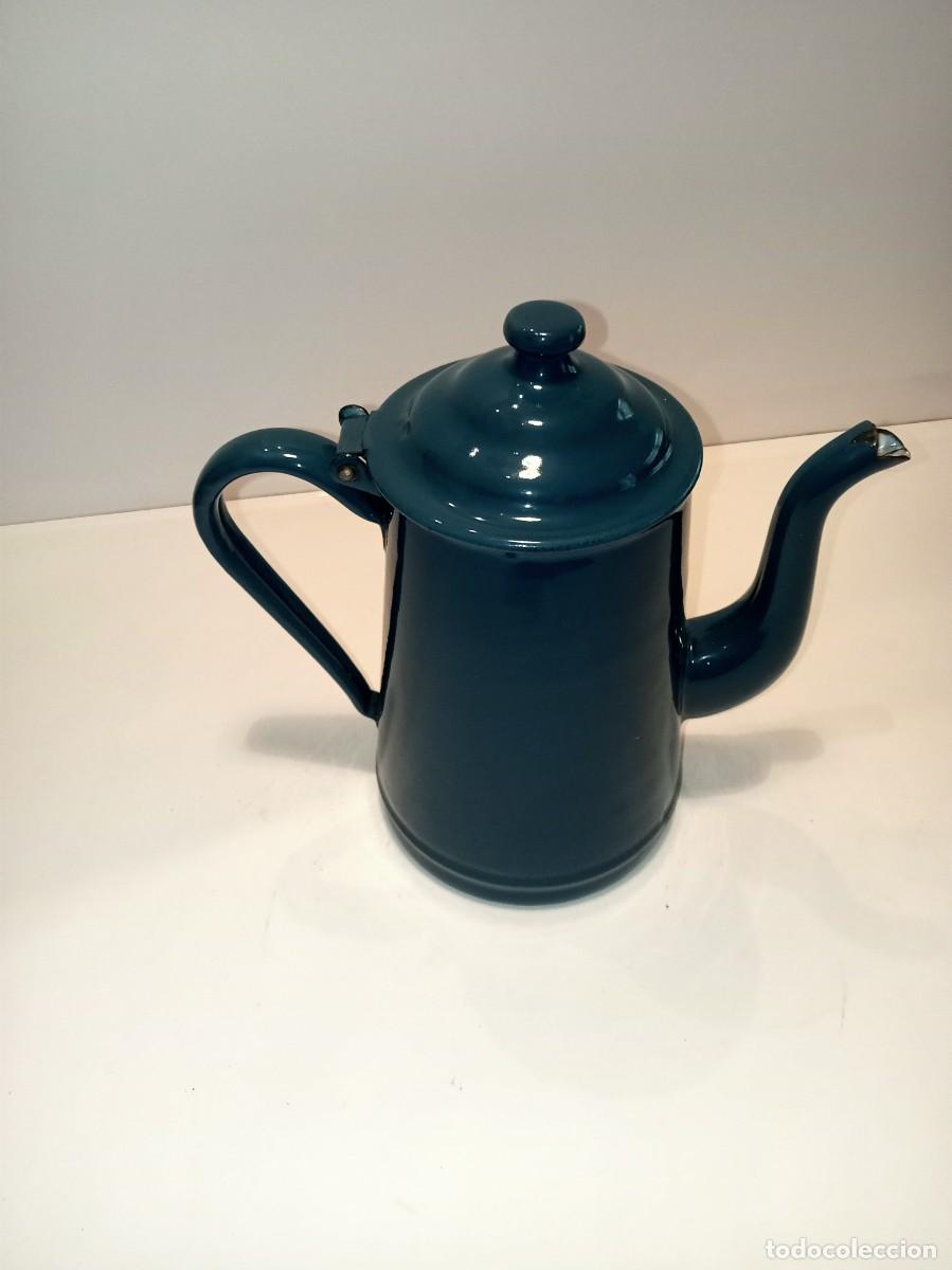 Antig&uuml;edades: CAFETERA ESMALTADA AZUL - ANTIGUA - Foto 4