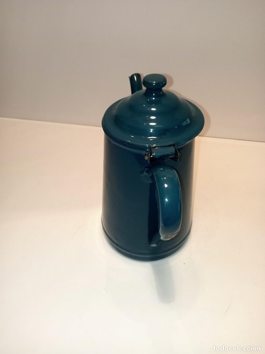 Antig&uuml;edades: CAFETERA ESMALTADA AZUL - ANTIGUA - Foto 5