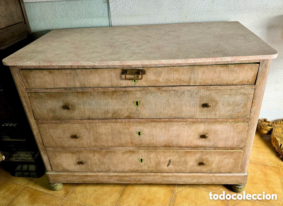 Antig&uuml;edades: Antigua c&oacute;moda escritorio s.XIX - Foto 2