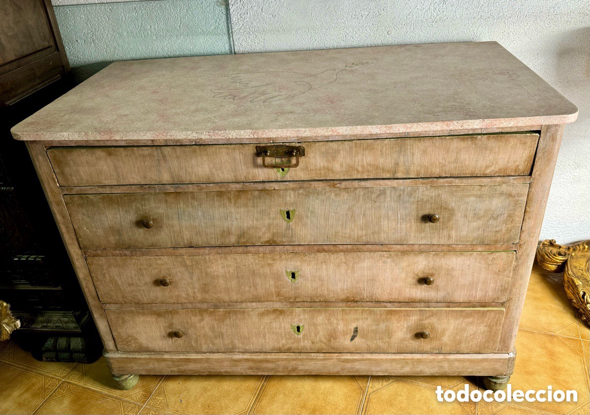 Antig&uuml;edades: Antigua c&oacute;moda escritorio s.XIX - Foto 4