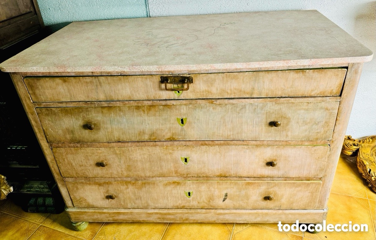 Antig&uuml;edades: Antigua c&oacute;moda escritorio s.XIX - Foto 5