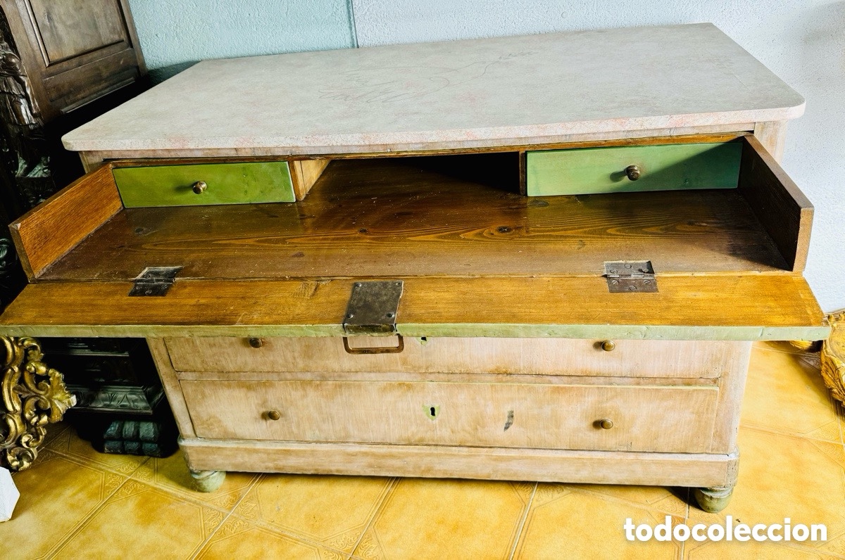 Antig&uuml;edades: Antigua c&oacute;moda escritorio s.XIX - Foto 11