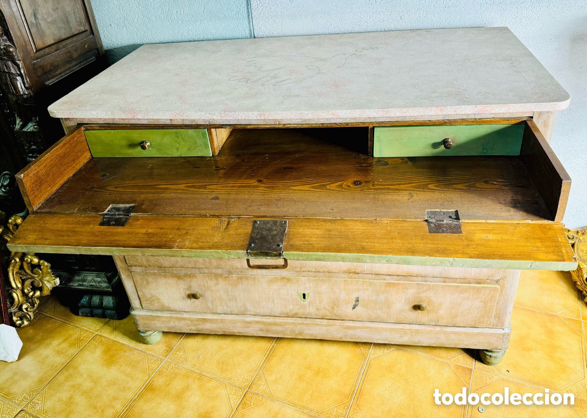 Antig&uuml;edades: Antigua c&oacute;moda escritorio s.XIX - Foto 12
