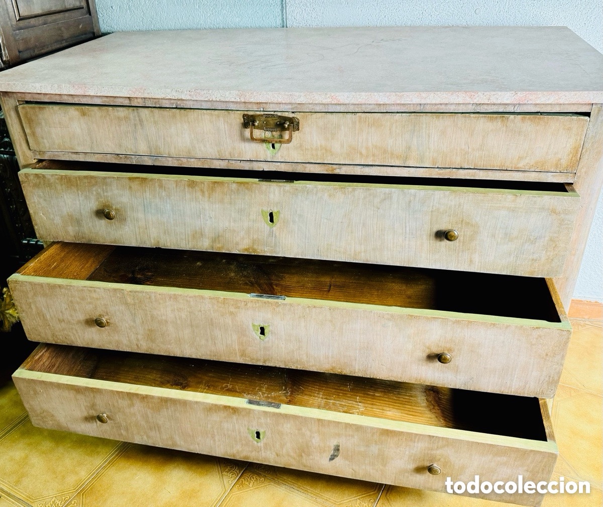 Antig&uuml;edades: Antigua c&oacute;moda escritorio s.XIX - Foto 22