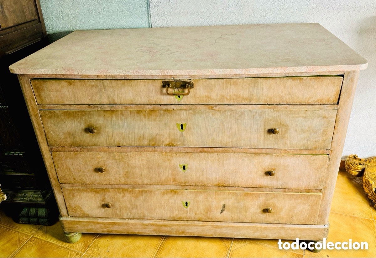 Antig&uuml;edades: Antigua c&oacute;moda escritorio s.XIX - Foto 1