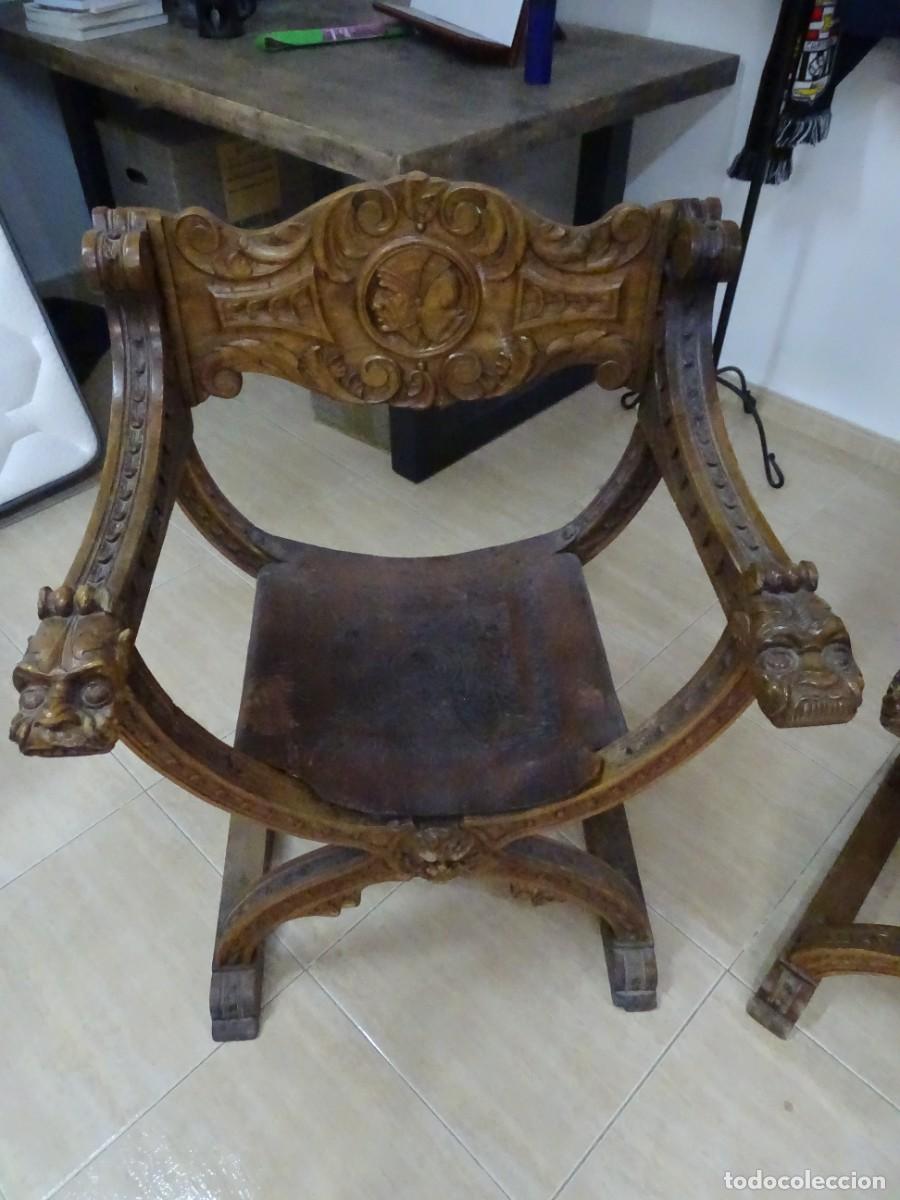 Antig&uuml;edades: Juego de sillones y sof&aacute; en madera maciza - Foto 1