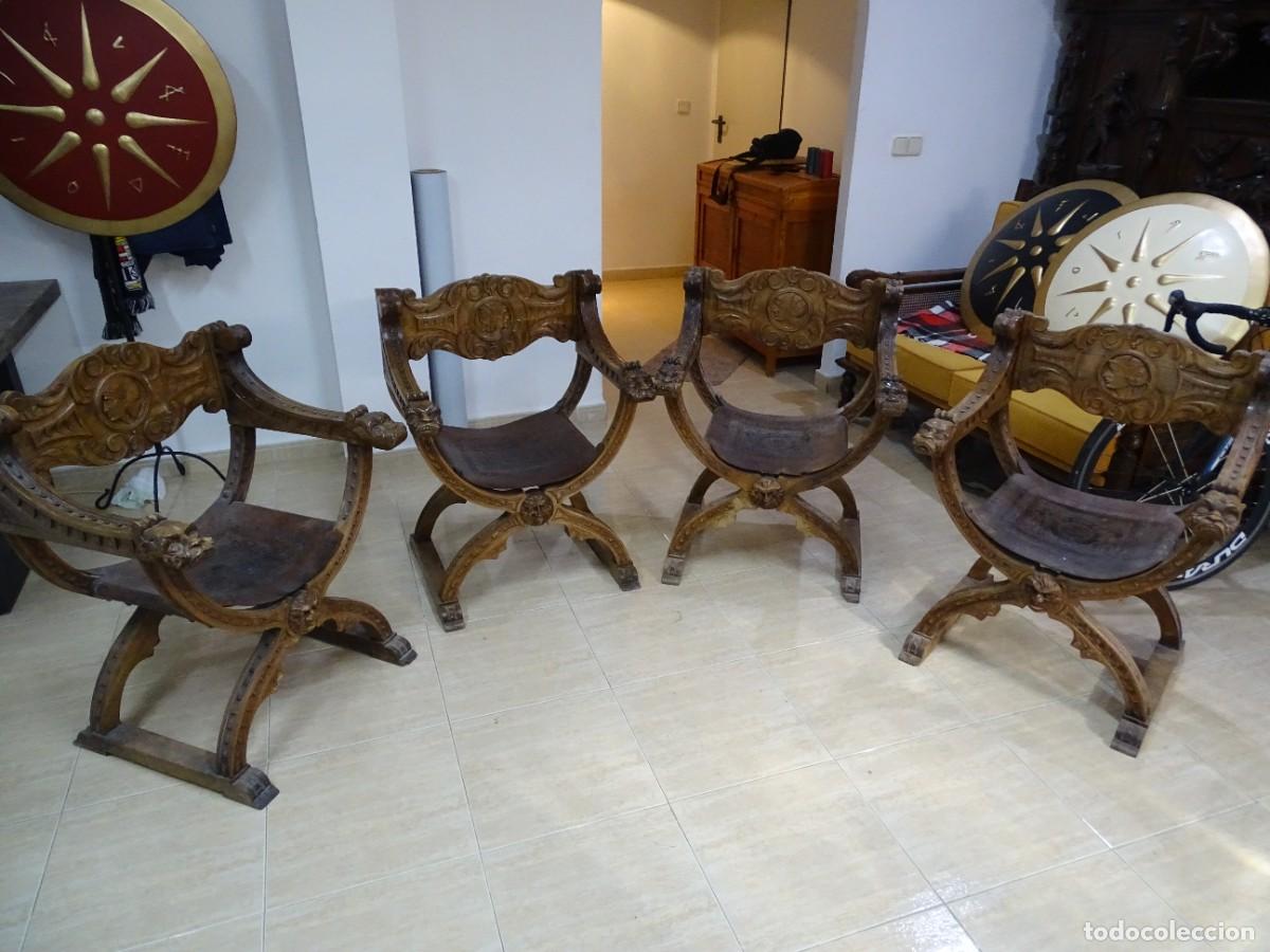 Antig&uuml;edades: Juego de sillones y sof&aacute; en madera maciza - Foto 2