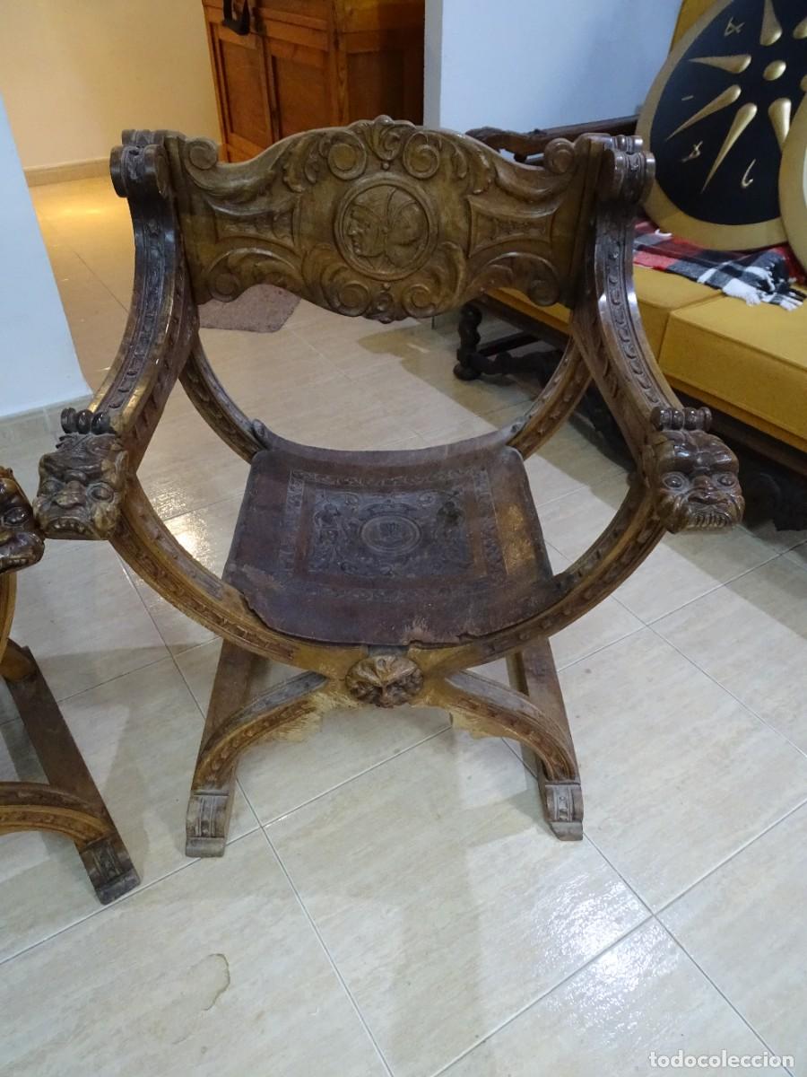 Antig&uuml;edades: Juego de sillones y sof&aacute; en madera maciza - Foto 4