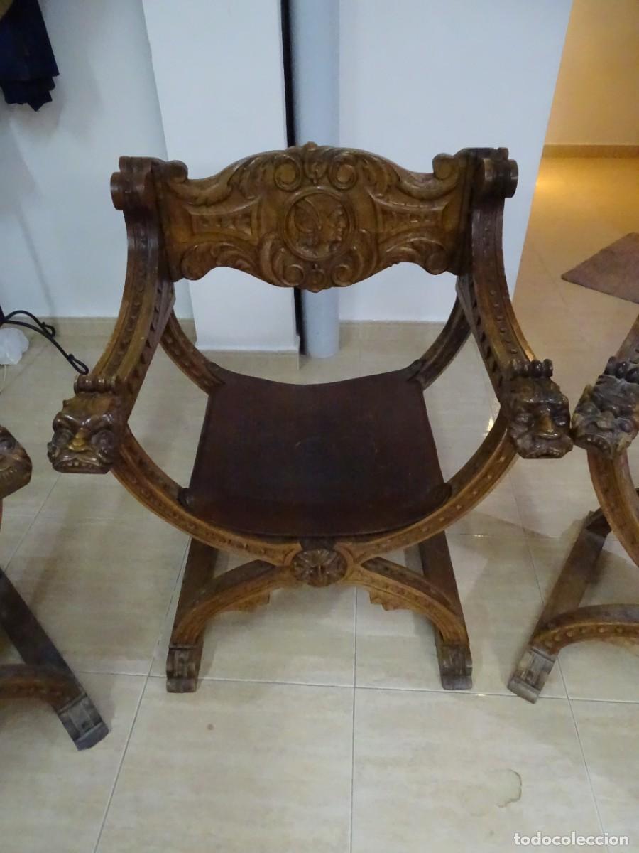 Antig&uuml;edades: Juego de sillones y sof&aacute; en madera maciza - Foto 5