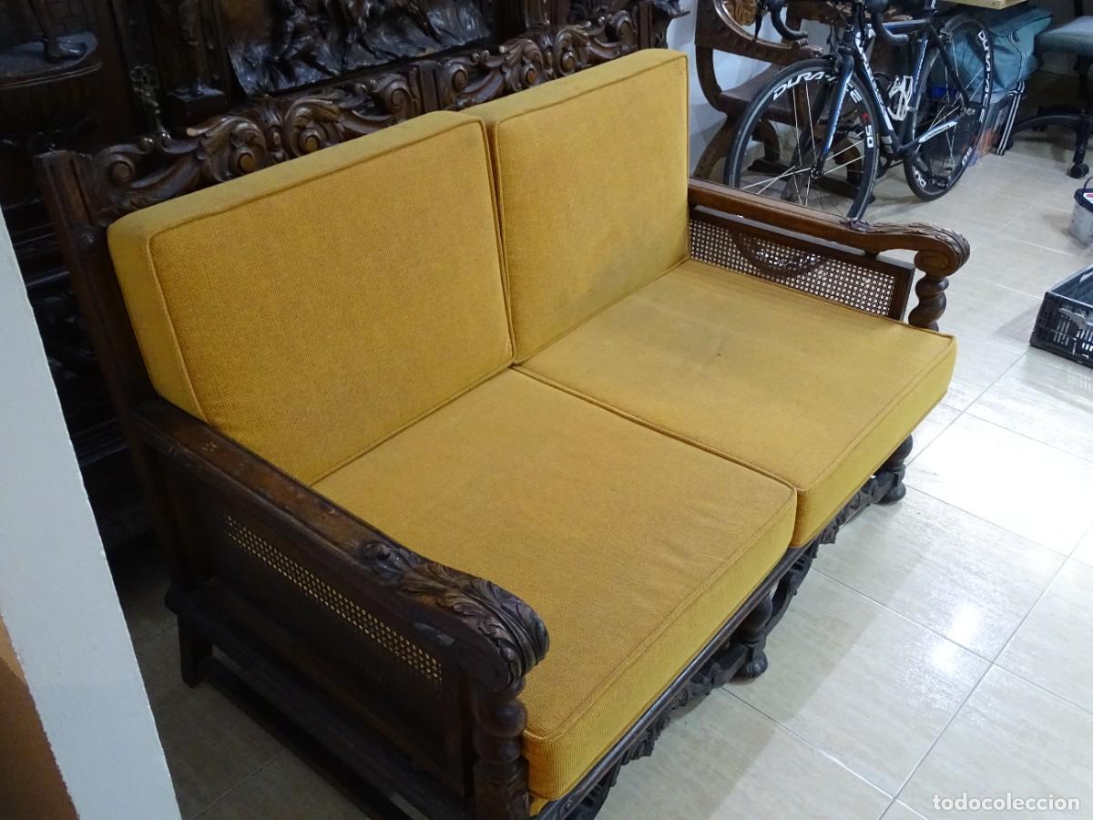 Antig&uuml;edades: Juego de sillones y sof&aacute; en madera maciza - Foto 9