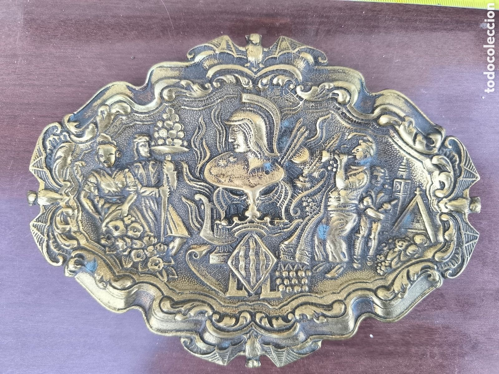 Antig&uuml;edades: Cenicero bronce antiguo 444 gramos