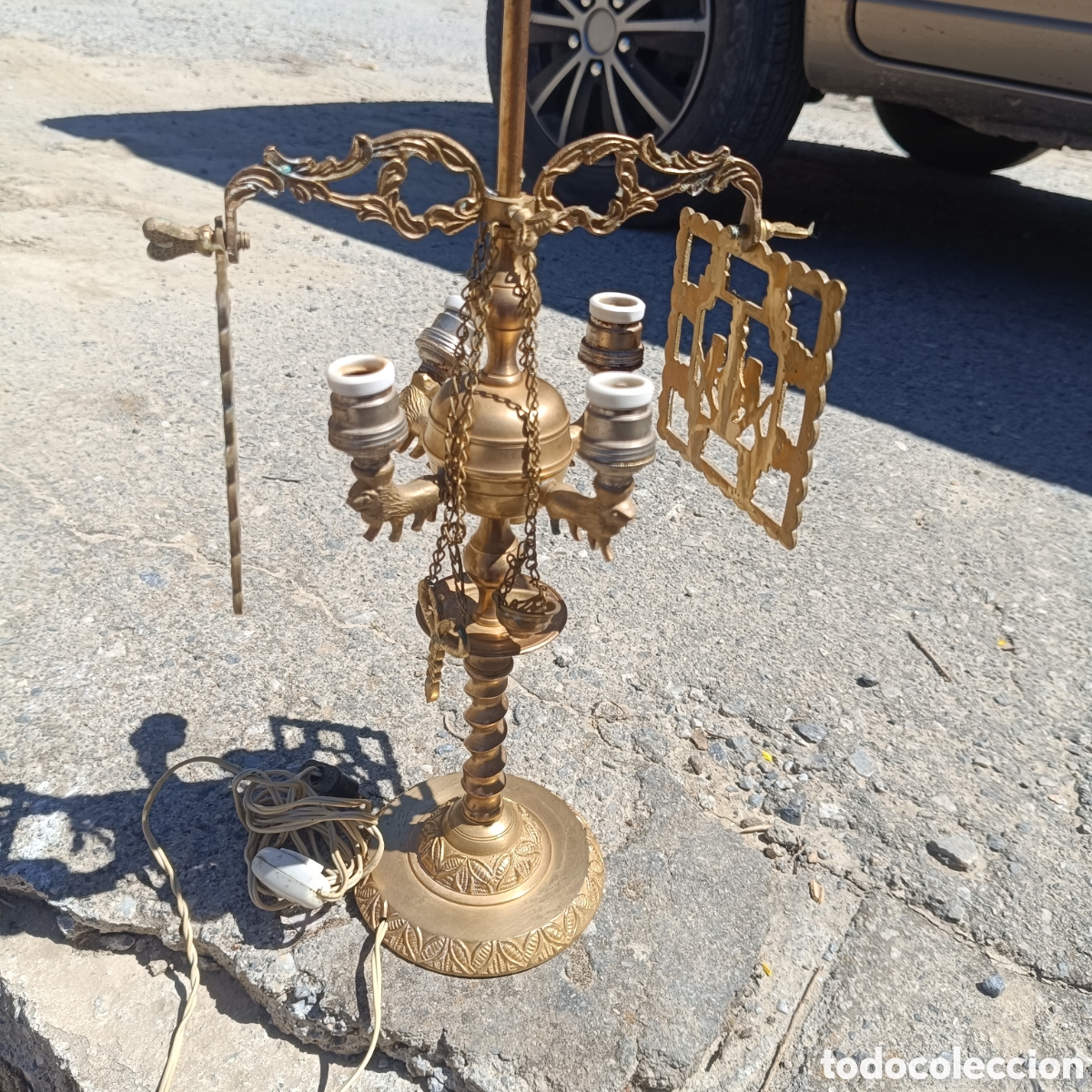 Antig&uuml;edades: Antiguo vel&oacute;n l&aacute;mpara de bronce - Foto 1