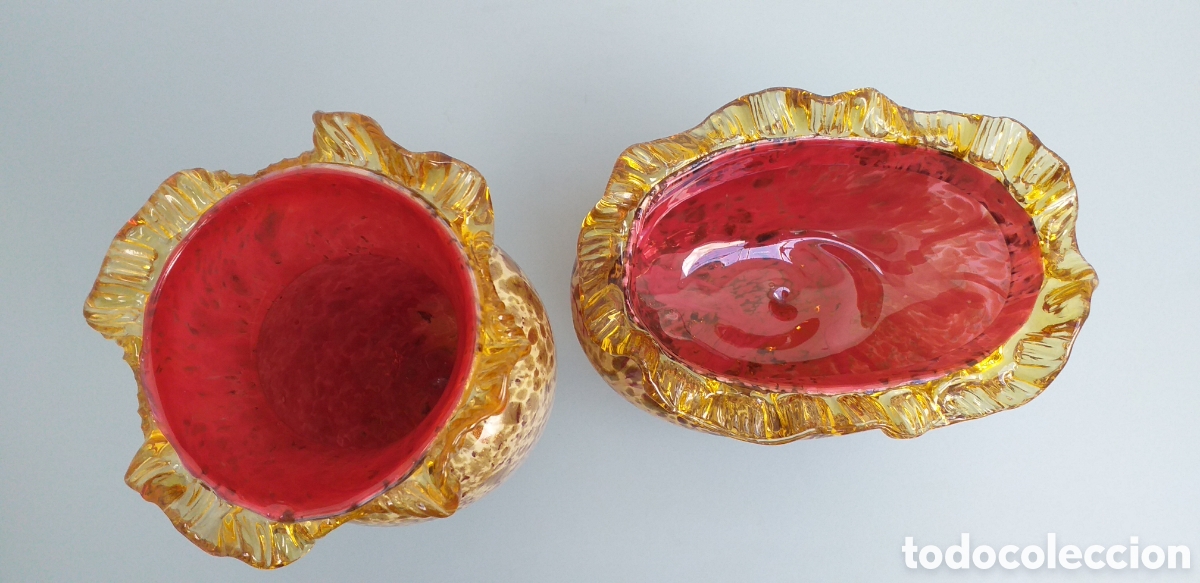 Antig&uuml;edades: Pareja Conjunto jarrones Cristal de Murano - Foto 2