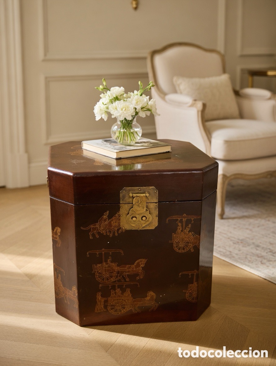 Oggetti Antichi: Ba&uacute;l Octogonal Oriental interior peri&oacute;dicos antiguos