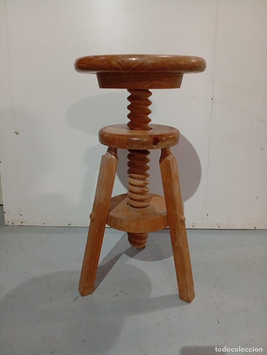Antig&uuml;edades: Taburete de artista de madera - Foto 2
