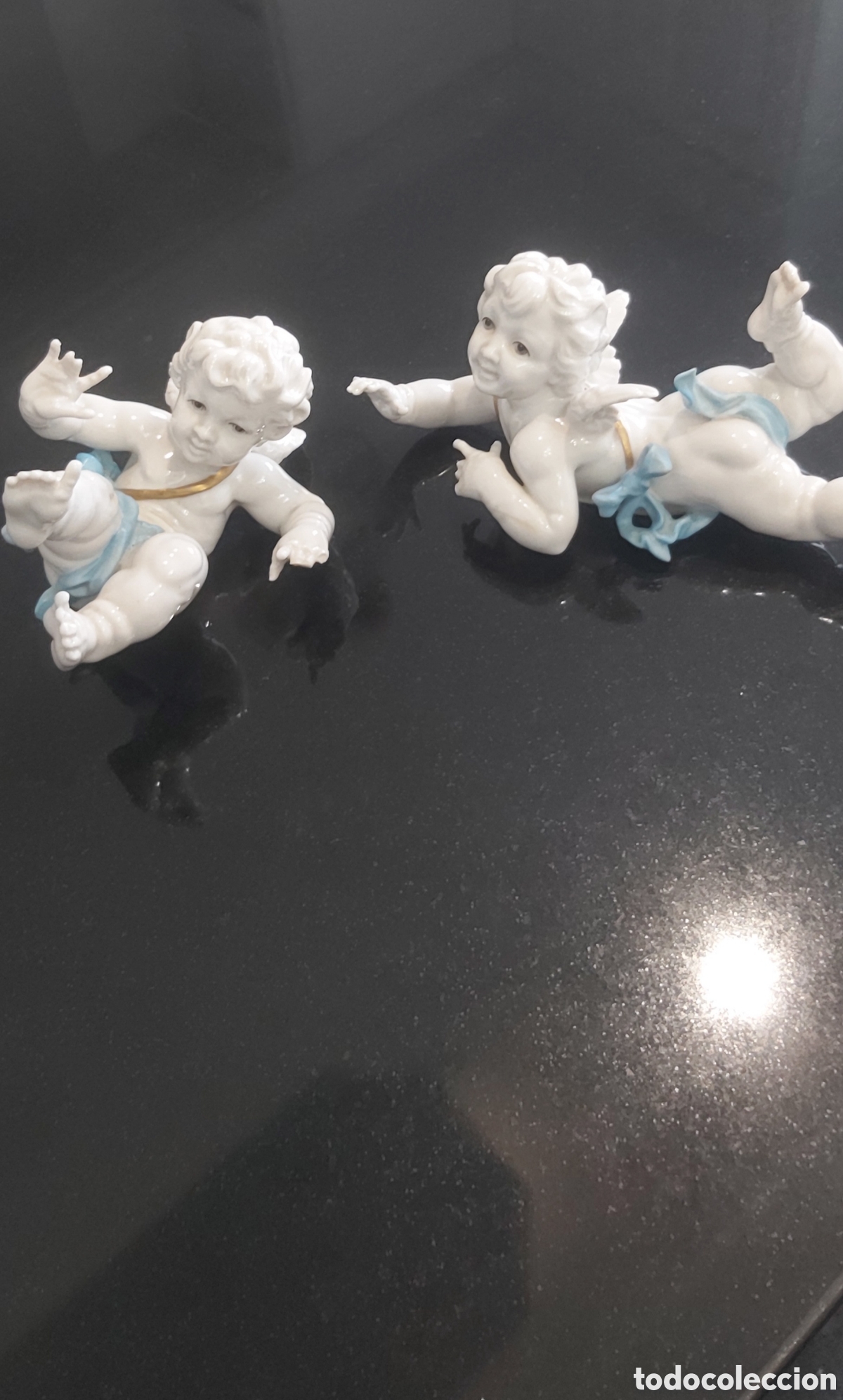 Antiquit&eacute;s: 2 &Aacute;ngeles Porcelana Serie Numerada Algora