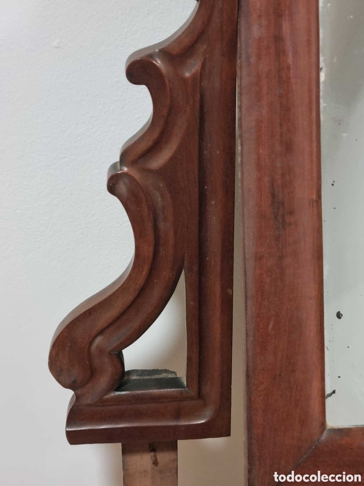 Antig&uuml;edades: Antiguo espejo de tocador en madera - Foto 2