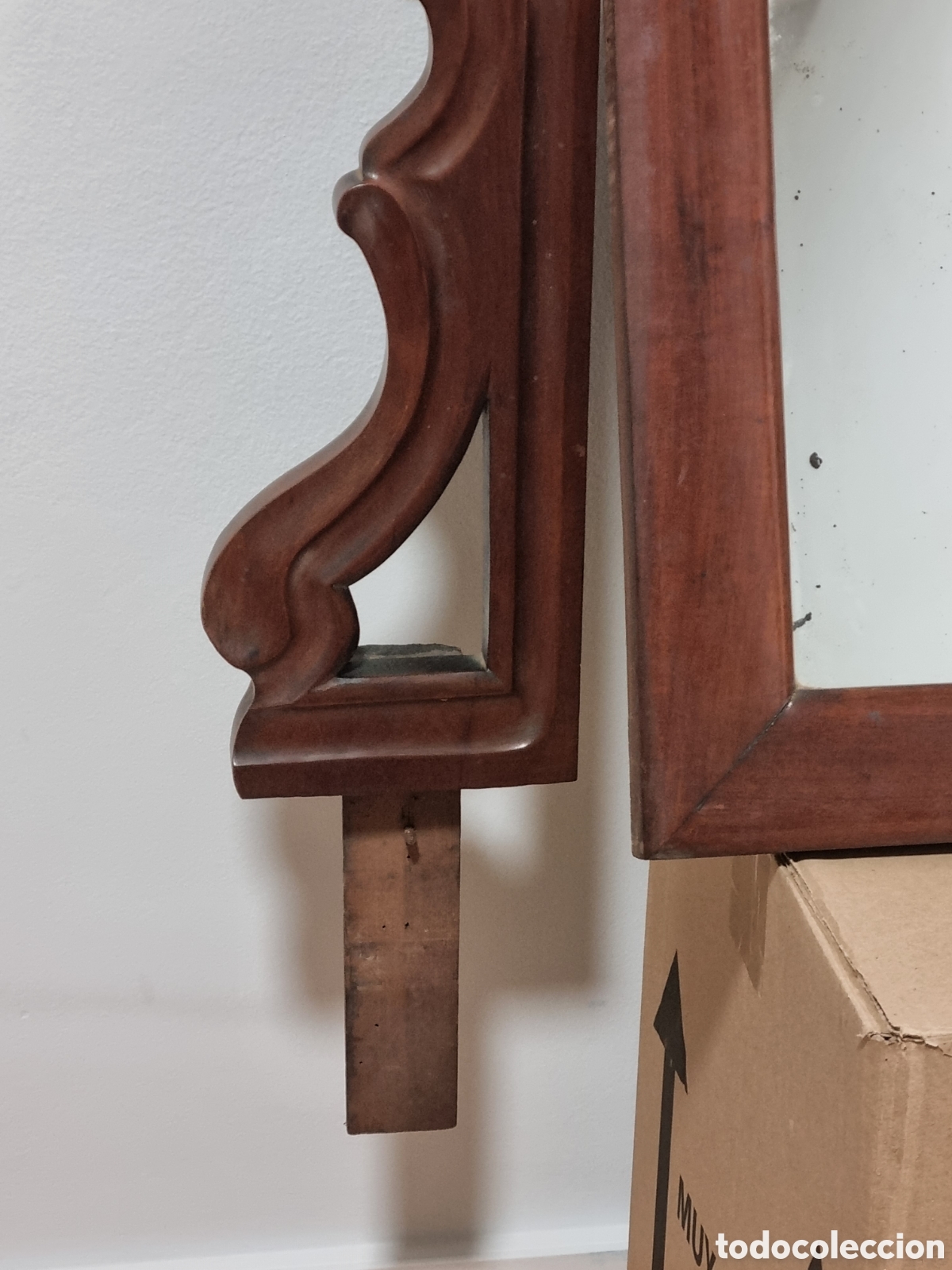 Antig&uuml;edades: Antiguo espejo de tocador en madera - Foto 3
