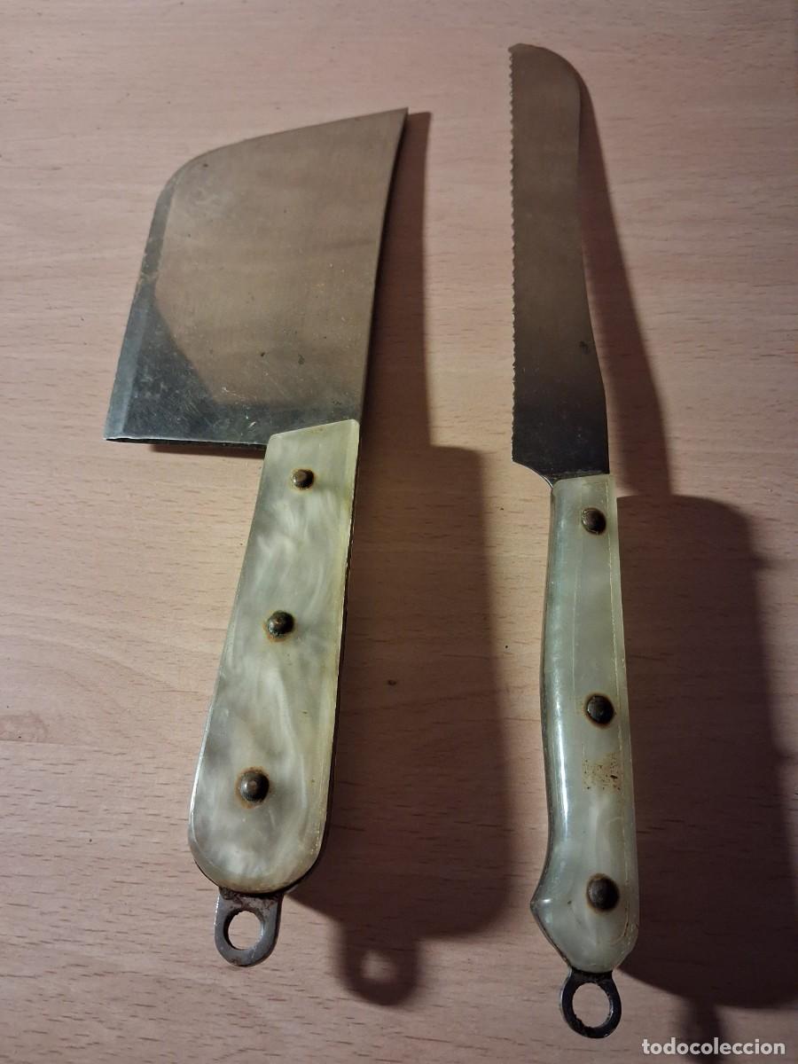 Antig&uuml;edades: Antiguo juego de cocina: cuchillo y hacha