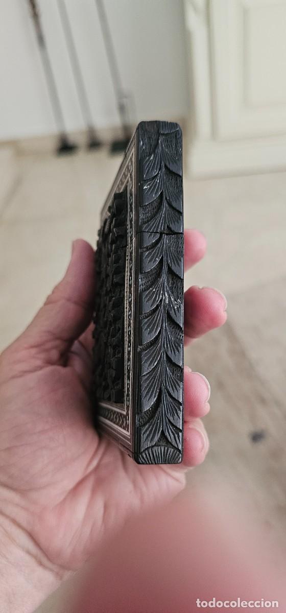 Antig&uuml;edades: Antiguo tarjetero madera ebano persa - Foto 2