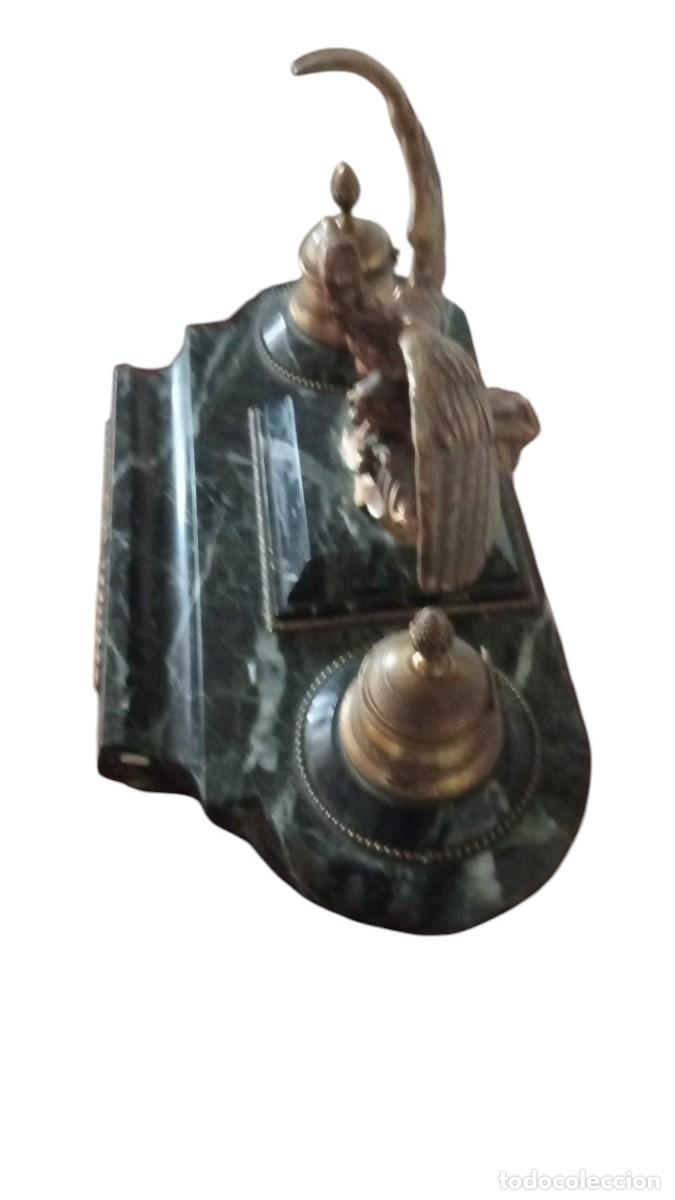 Antig&uuml;edades: Escribania Imperio en bronce y Onix. S.XIX - Foto 2