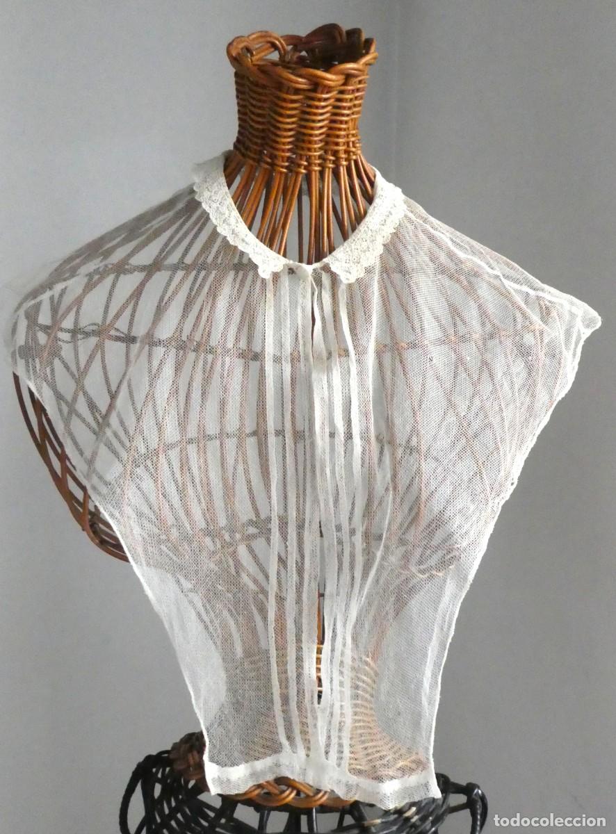 Antig&uuml;edades: FALSA CAMISA CON CUELLO DE ENCAJE DE ALEN&Ccedil;&Oacute;N PUNTO AGUJA IMAGEN - NOVIA S.XIX