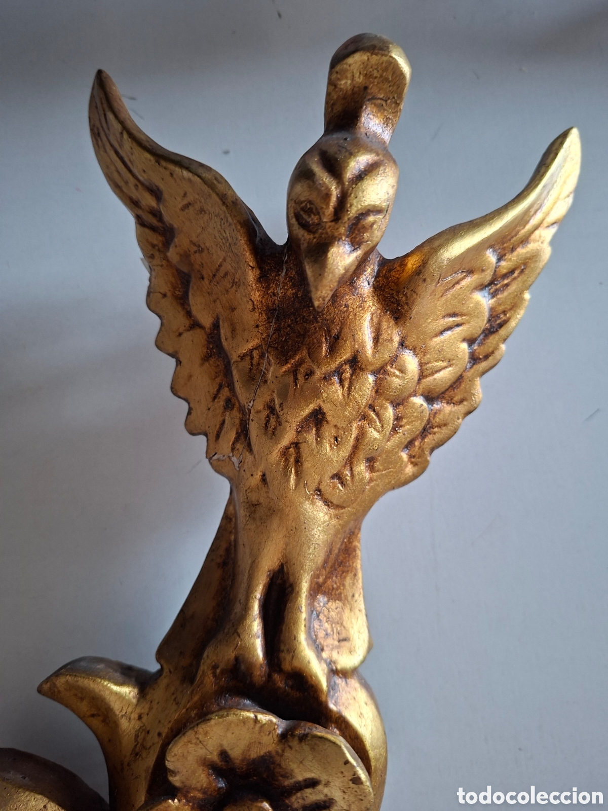 Antig&uuml;edades: ANTIGUO ESPEJO CORNUCOPIA MADERA Y PAN DE ORO - Foto 8