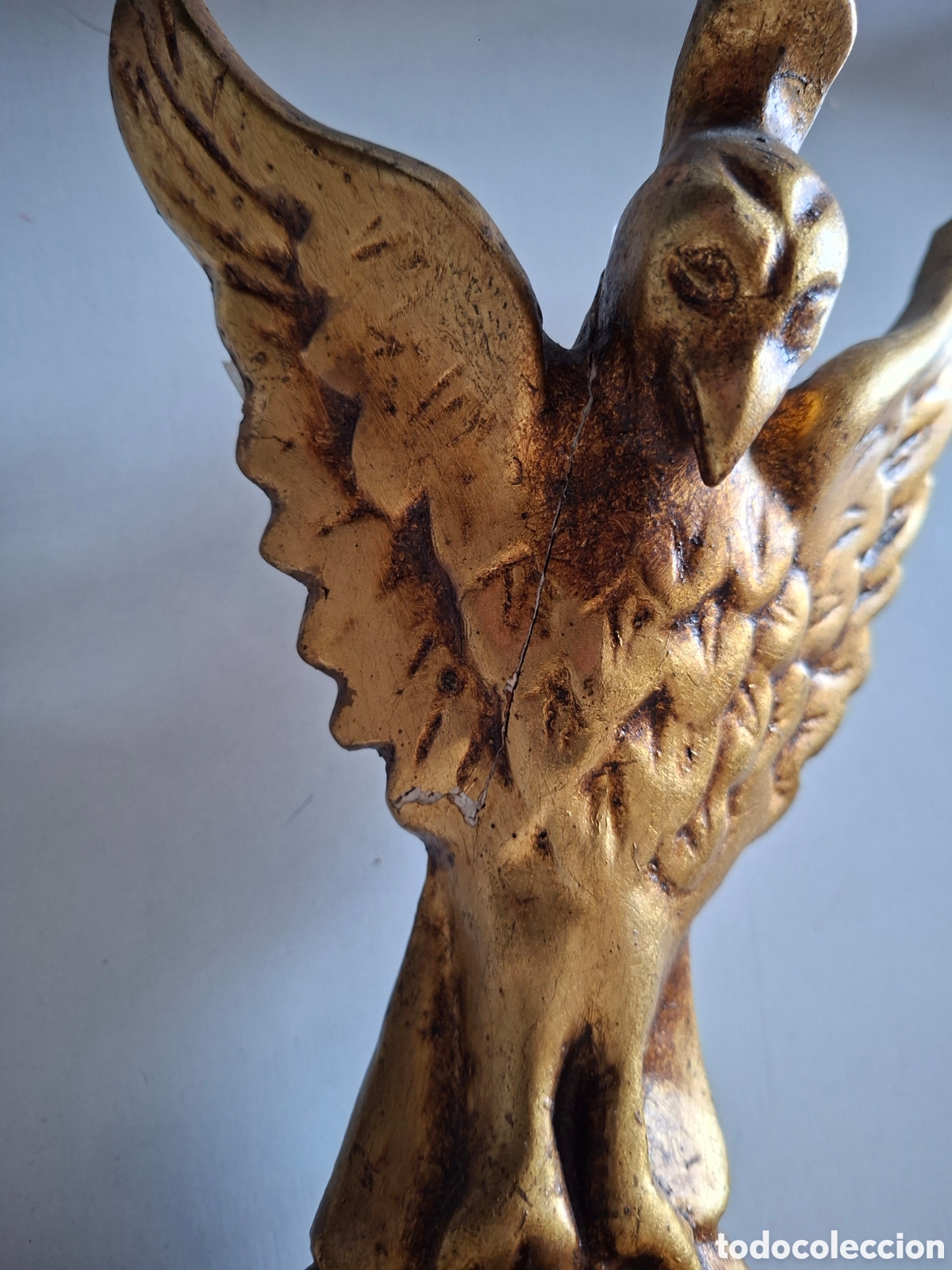 Antig&uuml;edades: ANTIGUO ESPEJO CORNUCOPIA MADERA Y PAN DE ORO - Foto 9