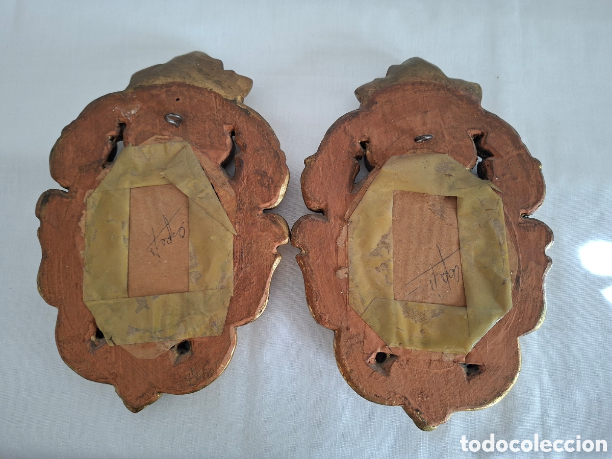 Antig&uuml;edades: 2 PEQUE&Ntilde;OS ESPEJOS CORNUCOPIA ANTIGUOS - Foto 5